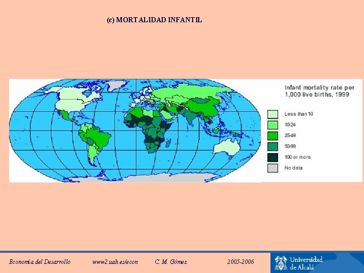 (c) MORTALIDAD INFANTIL Economía del Desarrollo www 2. uah. es/econ C. M. Gómez 2005