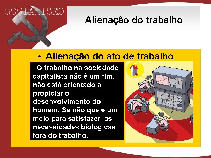 Alienação do trabalho • Alienação do ato de trabalho. O trabalho na sociedade capitalista
