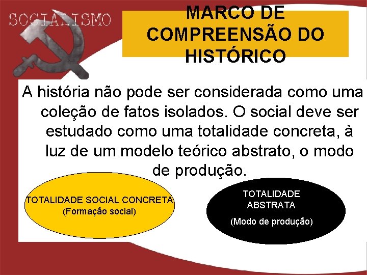 MARCO DE COMPREENSÃO DO HISTÓRICO A história não pode ser considerada como uma coleção