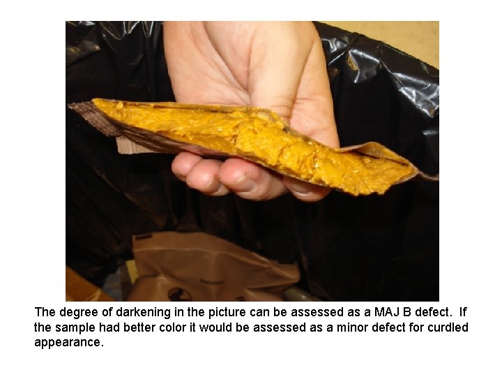 The degree of darkening in the picture can be assessed as a MAJ B