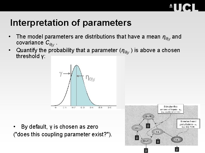 Interpretation of parameters • The model parameters are distributions that have a mean ηθ|y