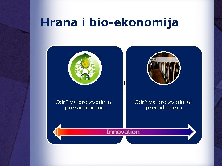Hrana i bio-ekonomija Proizvodnja hrane Proizvodnja pića Proizvodnja poljoprivrednih strojeva Poljoprivredna proizvodnja Ribarstvo i