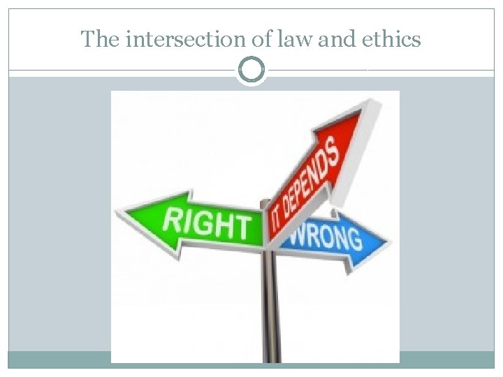 The intersection of law and ethics 
