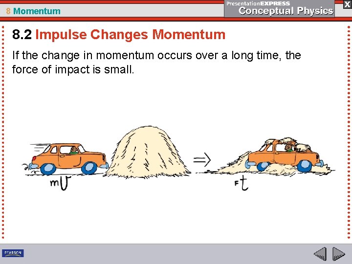 8 Momentum 8. 2 Impulse Changes Momentum If the change in momentum occurs over