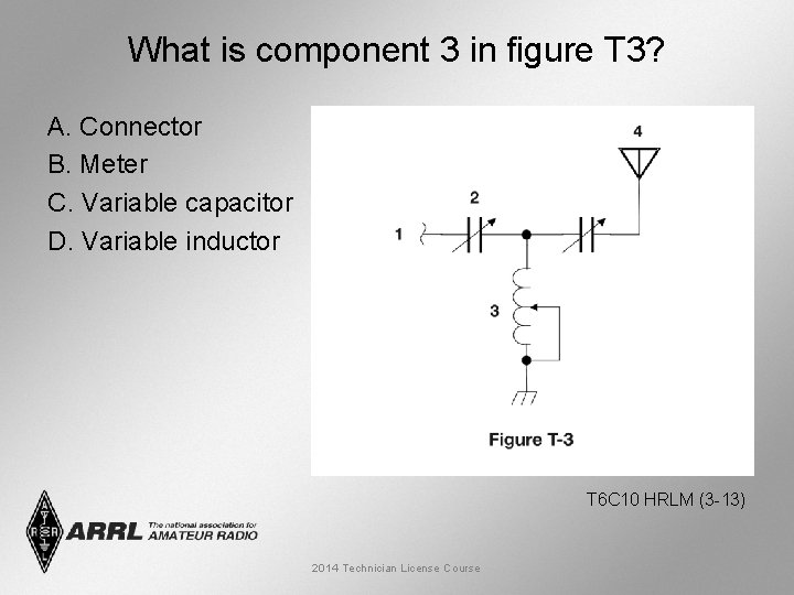 What is component 3 in figure T 3? A. Connector B. Meter C. Variable