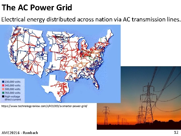 The AC Power Grid Electrical energy distributed across nation via AC transmission lines. https: