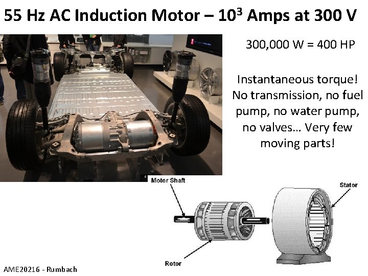 55 Hz AC Induction Motor – 103 Amps at 300 V 300, 000 W