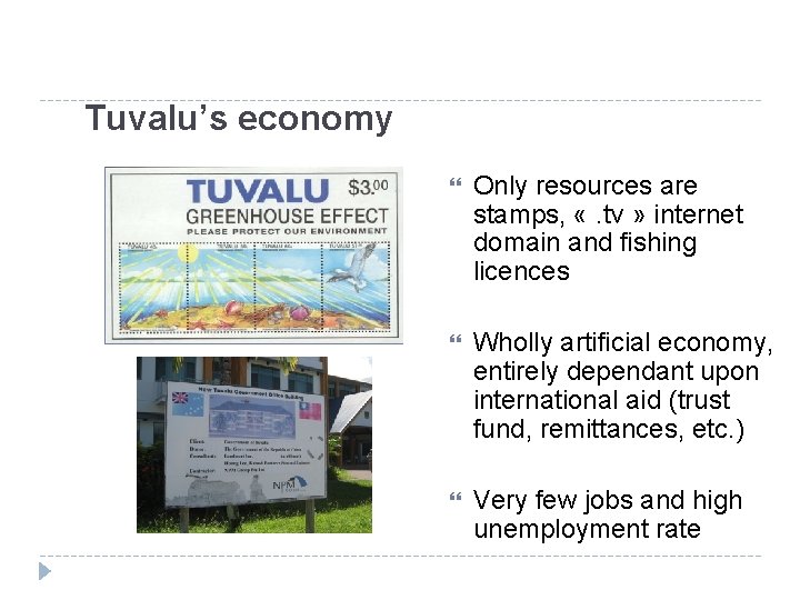 Tuvalu’s economy Only resources are stamps, «. tv » internet domain and fishing licences