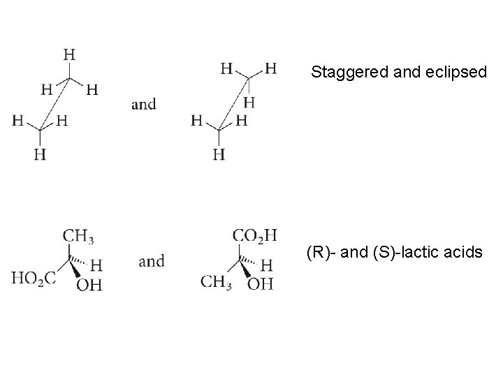 Staggered and eclipsed (R)- and (S)-lactic acids 