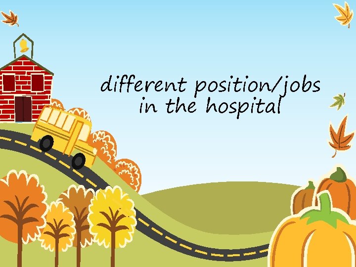 different position/jobs in the hospital 