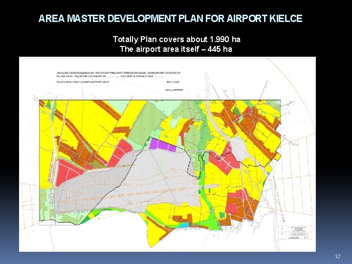 AREA MASTER DEVELOPMENT PLAN FOR AIRPORT KIELCE Totally Plan covers about 1. 990 ha