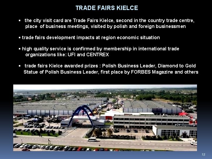 TRADE FAIRS KIELCE the city visit card are Trade Fairs Kielce, second in the