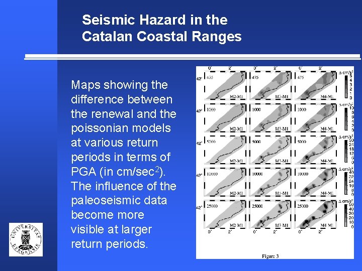 Seismic Hazard in the Catalan Coastal Ranges Maps showing the difference between the renewal