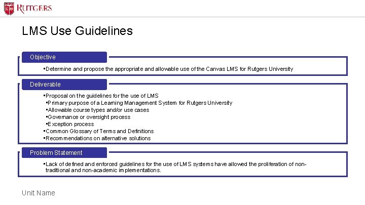 LMS Use Guidelines Objective • Determine and propose the appropriate and allowable use of LMS Use Guidelines Objective • Determine and propose the appropriate and allowable use of