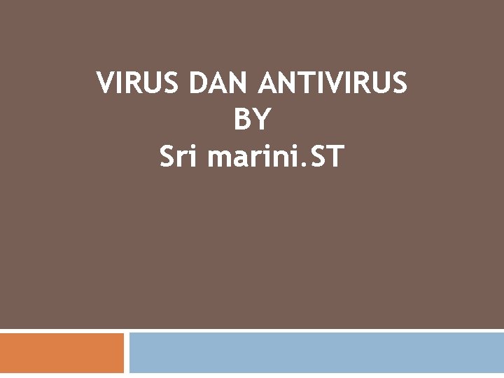 VIRUS DAN ANTIVIRUS BY Sri marini. ST 