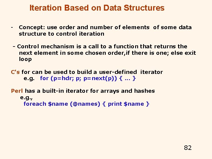 Iteration Based on Data Structures - Concept: use order and number of elements of Iteration Based on Data Structures - Concept: use order and number of elements of