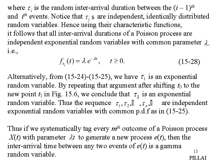 where is the random inter-arrival duration between the (i – 1)th and ith events. where is the random inter-arrival duration between the (i – 1)th and ith events.