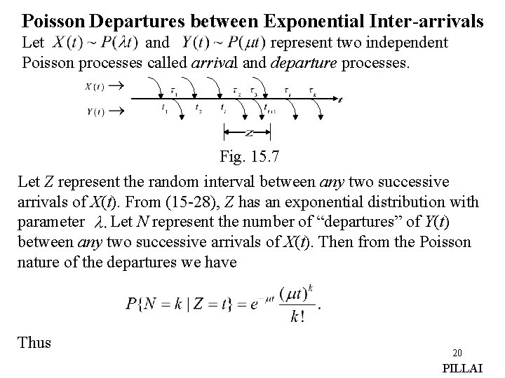 Poisson Departures between Exponential Inter-arrivals Let and represent two independent Poisson processes called arrival Poisson Departures between Exponential Inter-arrivals Let and represent two independent Poisson processes called arrival