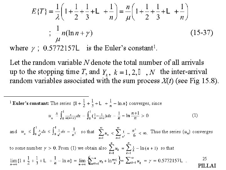 (15 -37) where is the Euler’s constant 1. Let the random variable N denote (15 -37) where is the Euler’s constant 1. Let the random variable N denote