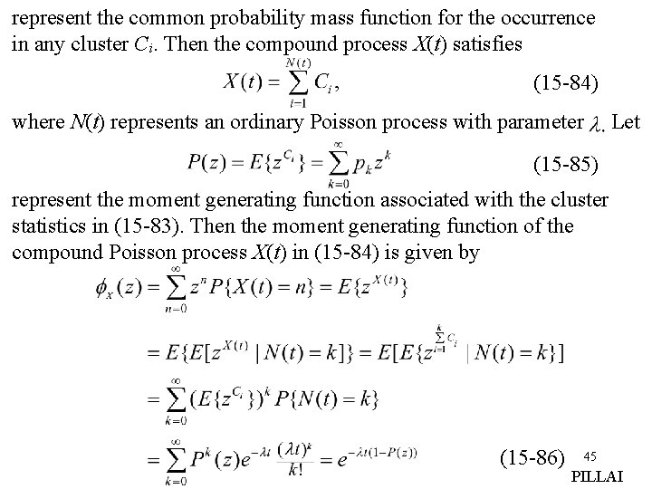 represent the common probability mass function for the occurrence in any cluster Ci. Then represent the common probability mass function for the occurrence in any cluster Ci. Then