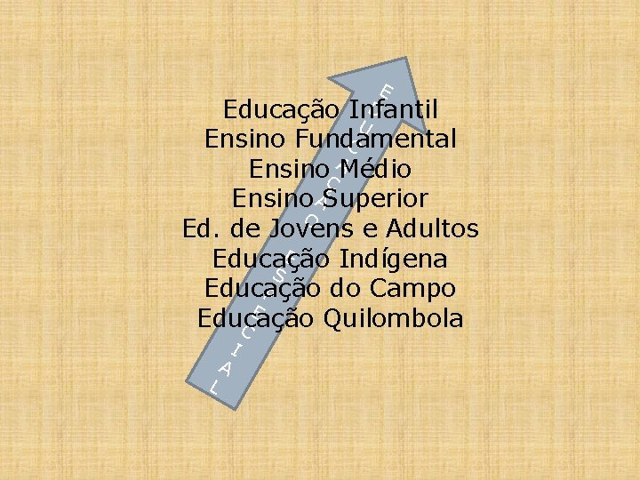 E D Educação Infantil U Ensino Fundamental C A Ensino Médio Ç Ã Ensino