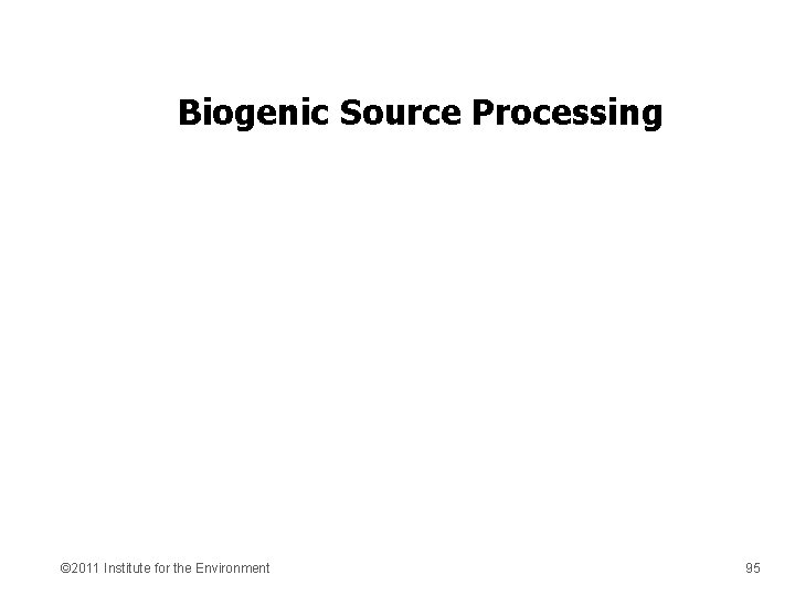 Biogenic Source Processing © 2011 Institute for the Environment 95 