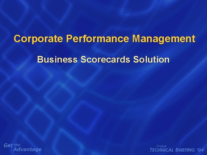Corporate Performance Management Business Scorecards Solution 