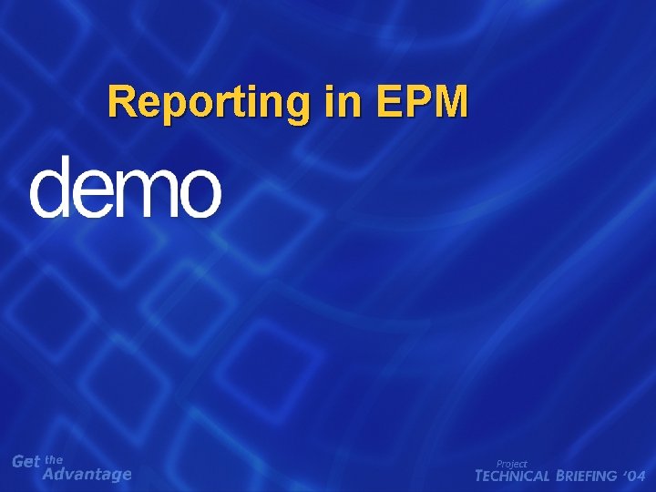 Reporting in EPM 