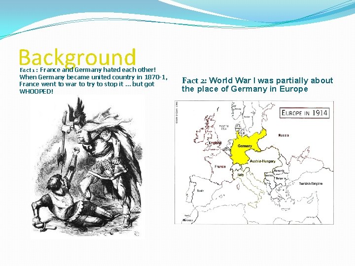 Background Fact 1 : France and Germany hated each other! When Germany became united