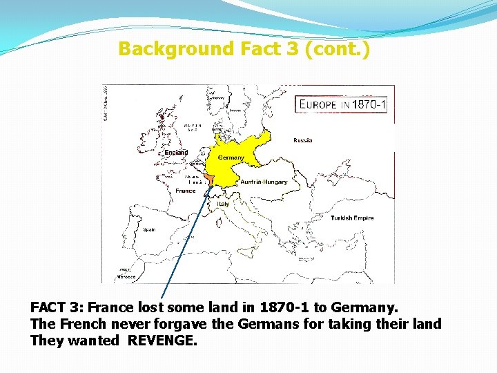 Background Fact 3 (cont. ) FACT 3: France lost some land in 1870 -1