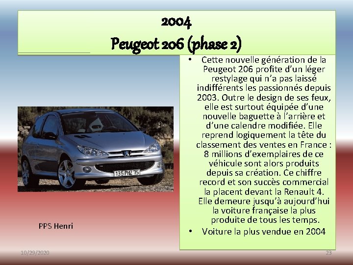 2004 Peugeot 206 (phase 2) PPS Henri 10/29/2020 • Cette nouvelle génération de la 2004 Peugeot 206 (phase 2) PPS Henri 10/29/2020 • Cette nouvelle génération de la