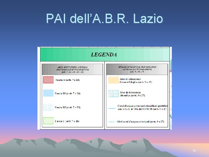 PAI dell’A. B. R. Lazio 54 