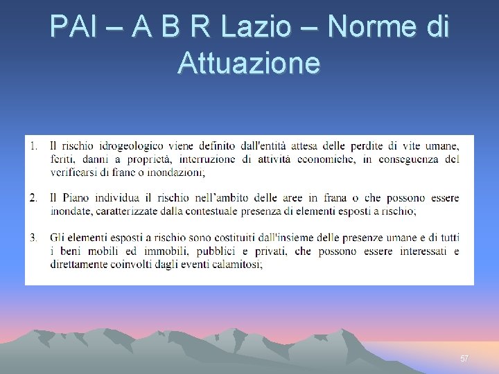 PAI – A B R Lazio – Norme di Attuazione 57 