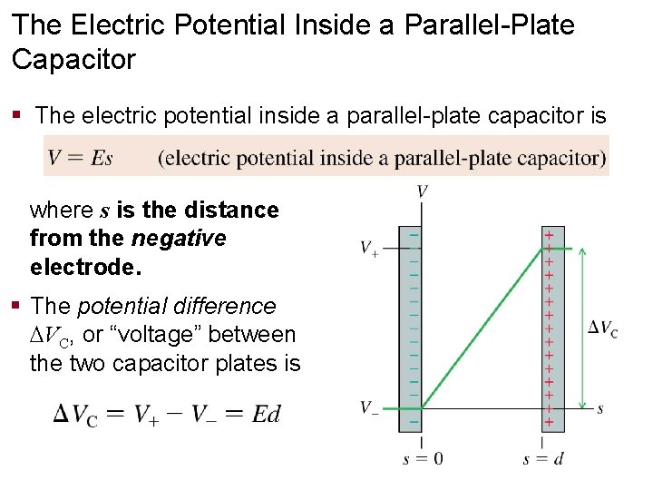 The Electric Potential Inside a Parallel-Plate Capacitor § The electric potential inside a parallel-plate