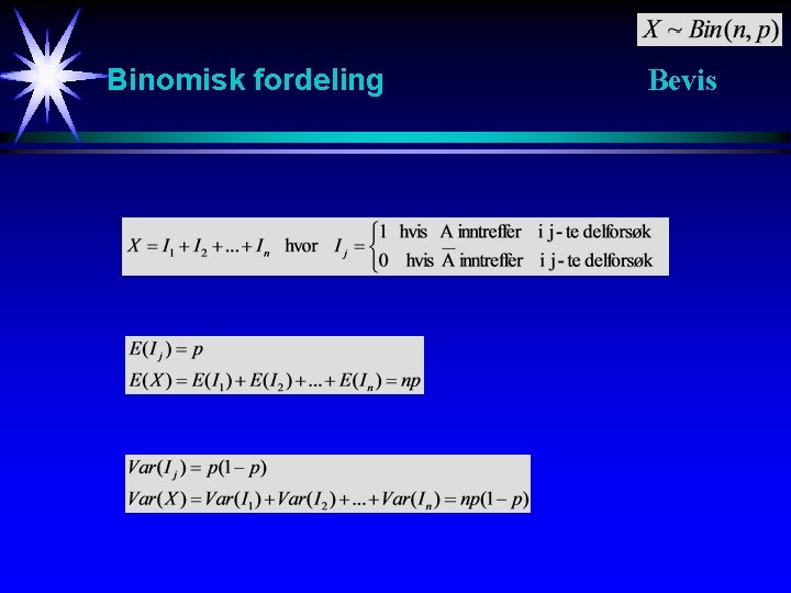 Binomisk fordeling Bevis 