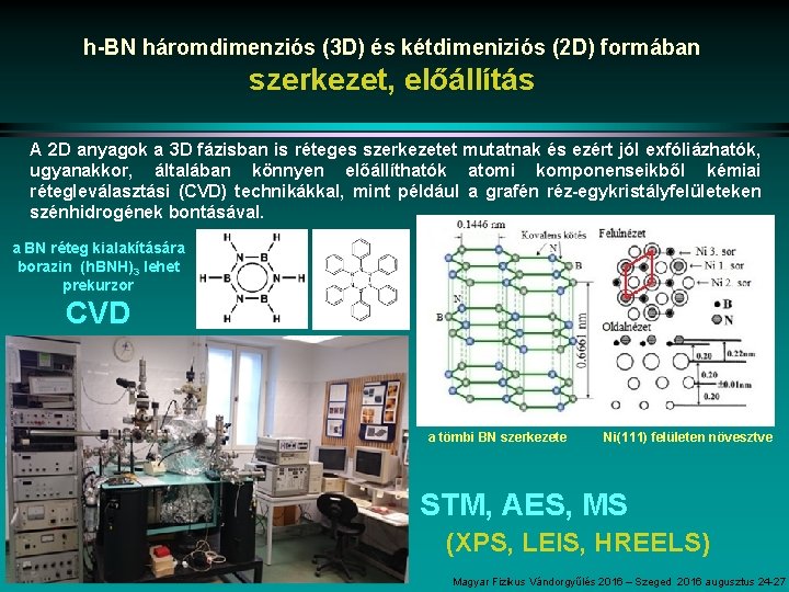 h-BN háromdimenziós (3 D) és kétdimeniziós (2 D) formában szerkezet, előállítás A 2 D h-BN háromdimenziós (3 D) és kétdimeniziós (2 D) formában szerkezet, előállítás A 2 D