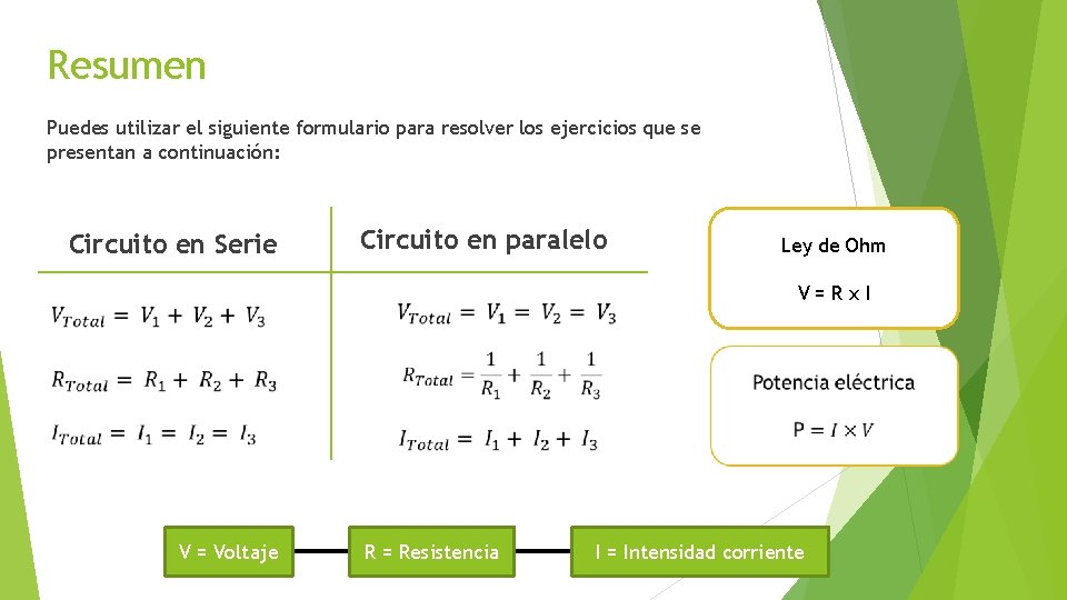 Resumen Puedes utilizar el siguiente formulario para resolver los ejercicios que se presentan a Resumen Puedes utilizar el siguiente formulario para resolver los ejercicios que se presentan a