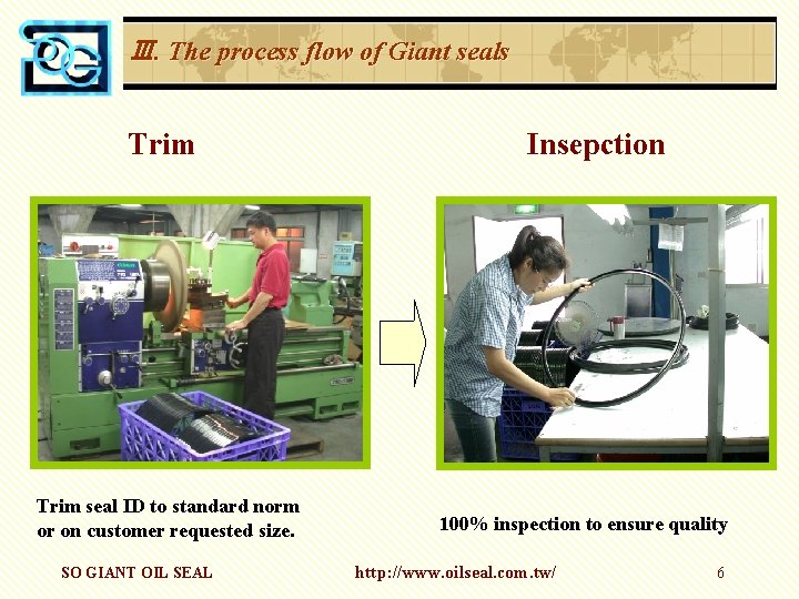 Ⅲ. The process flow of Giant seals Trim seal ID to standard norm or