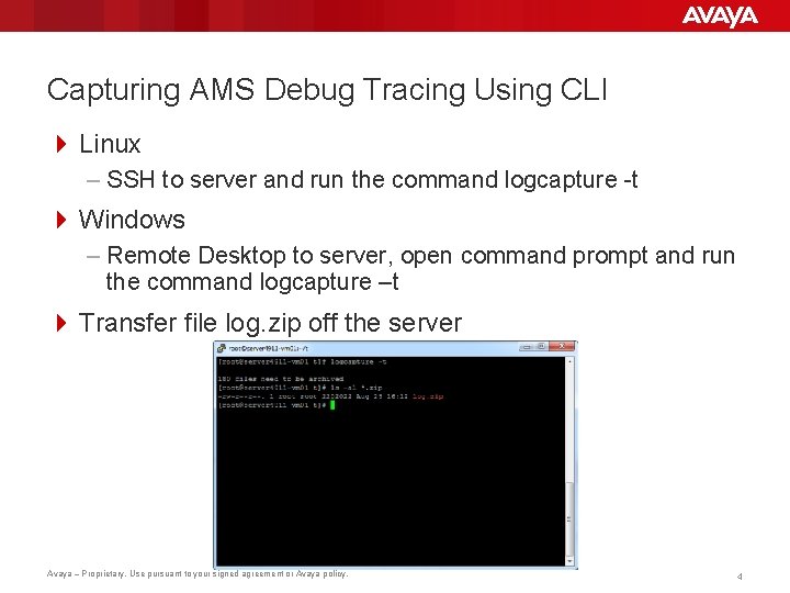 Capturing AMS Debug Tracing Using CLI 4 Linux – SSH to server and run