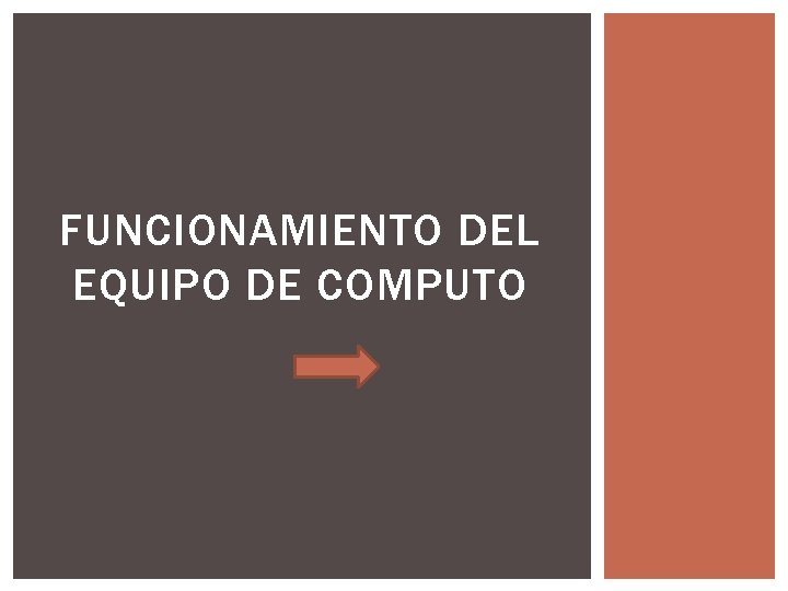 FUNCIONAMIENTO DEL EQUIPO DE COMPUTO 