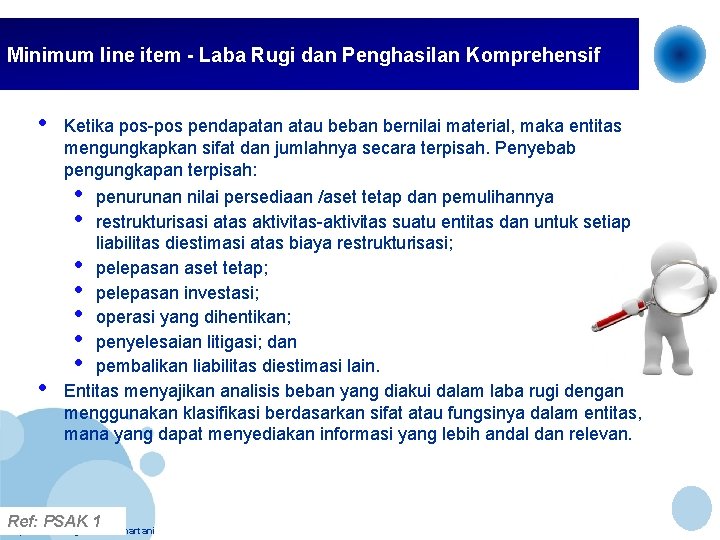 Informasi line dalam Laba Rugi dandan Penghasilan Komprehensif Minimum item - Laba Rugi Penghasilan