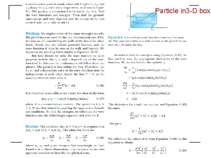 Particle in 3 -D box 