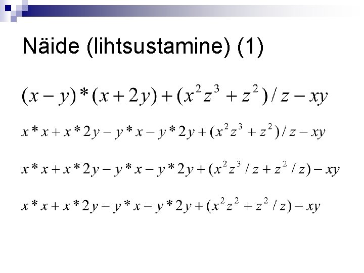 Näide (lihtsustamine) (1) 