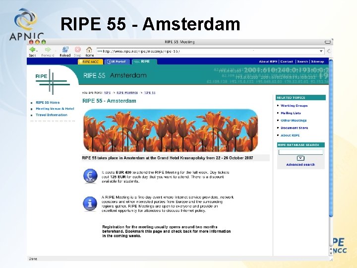 RIPE 55 - Amsterdam 