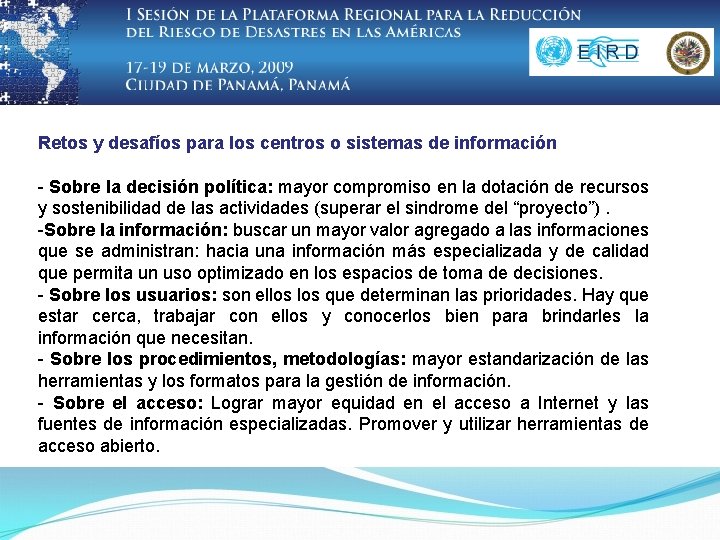 Retos y desafíos para los centros o sistemas de información - Sobre la decisión