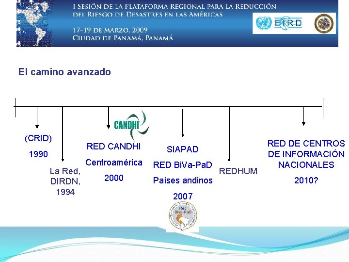 El camino avanzado (CRID) 1990 La Red, DIRDN, 1994 RED CANDHI SIAPAD Centroamérica RED