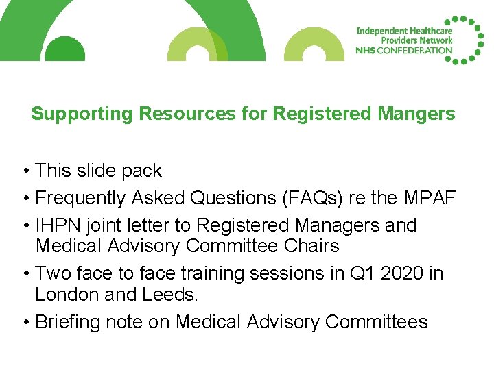Supporting Resources for Registered Mangers • This slide pack • Frequently Asked Questions (FAQs) Supporting Resources for Registered Mangers • This slide pack • Frequently Asked Questions (FAQs)