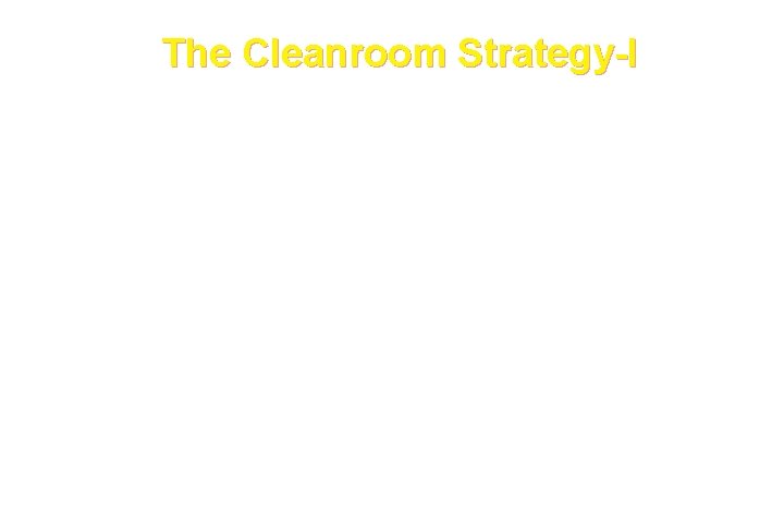 The Cleanroom Strategy-I Increment Planning—adopts the incremental strategy Requirements Gathering—defines a description of customer