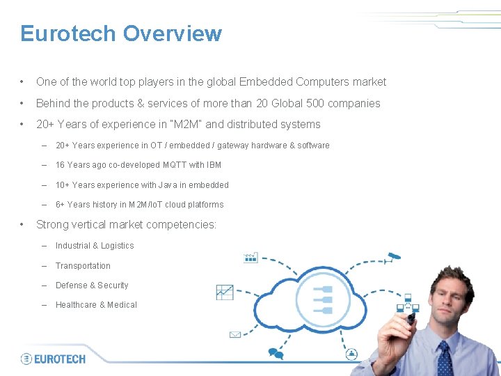 Eurotech Overview • One of the world top players in the global Embedded Computers Eurotech Overview • One of the world top players in the global Embedded Computers