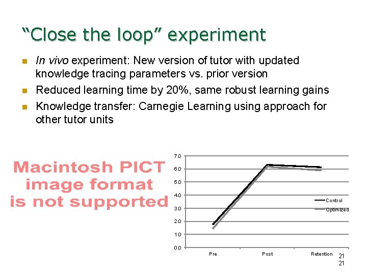 “Close the loop” experiment n n n In vivo experiment: New version of tutor